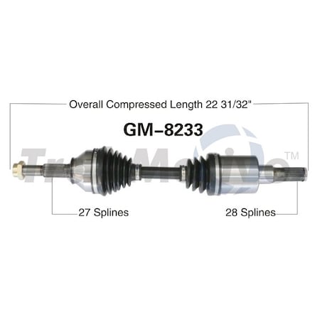Surtrack Axle Cv Axle Shaft, Gm-8233 GM-8233
